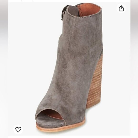 Jeffrey Campbell Briana Grey Suede Open Toe Booties Size 6 - Picture 2 of 14